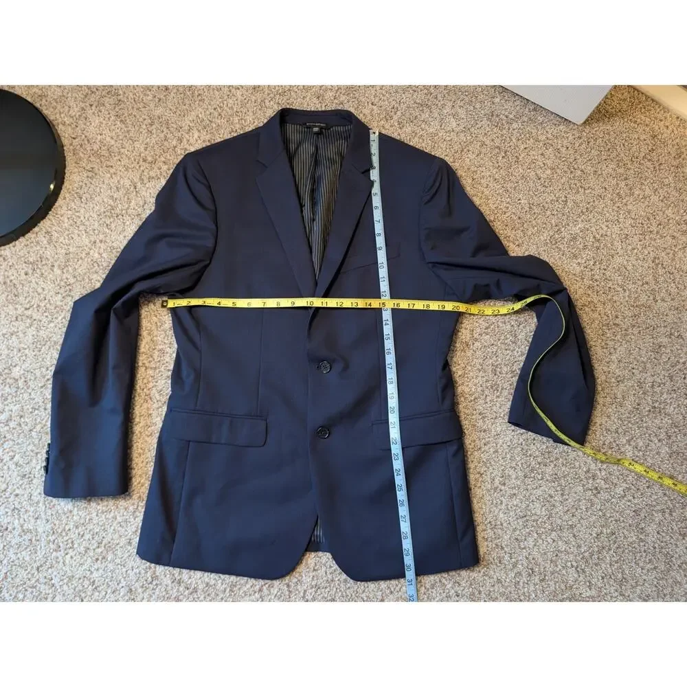 Banana Republic Men's Navy Blue Slim Fit Wool Blend Suit Blazer Jacket 40R